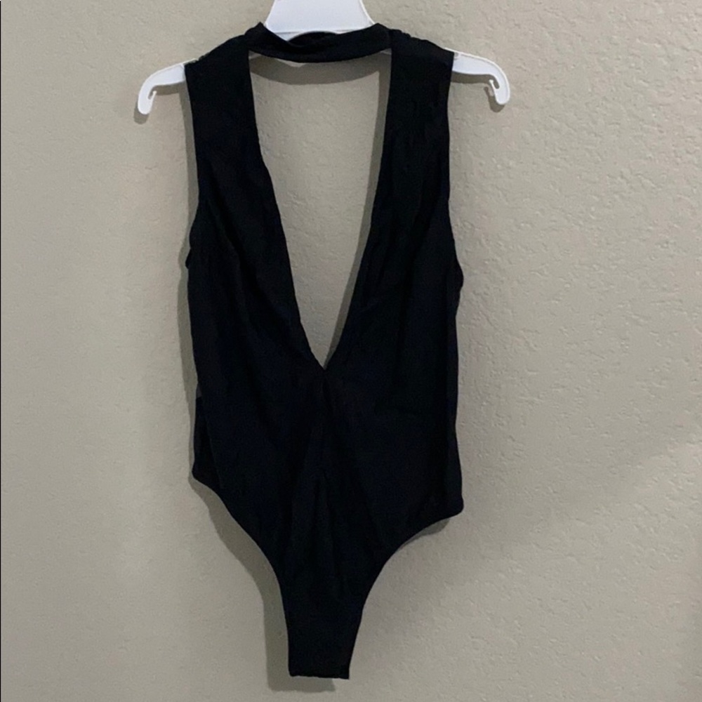 Black choker bodysuit
